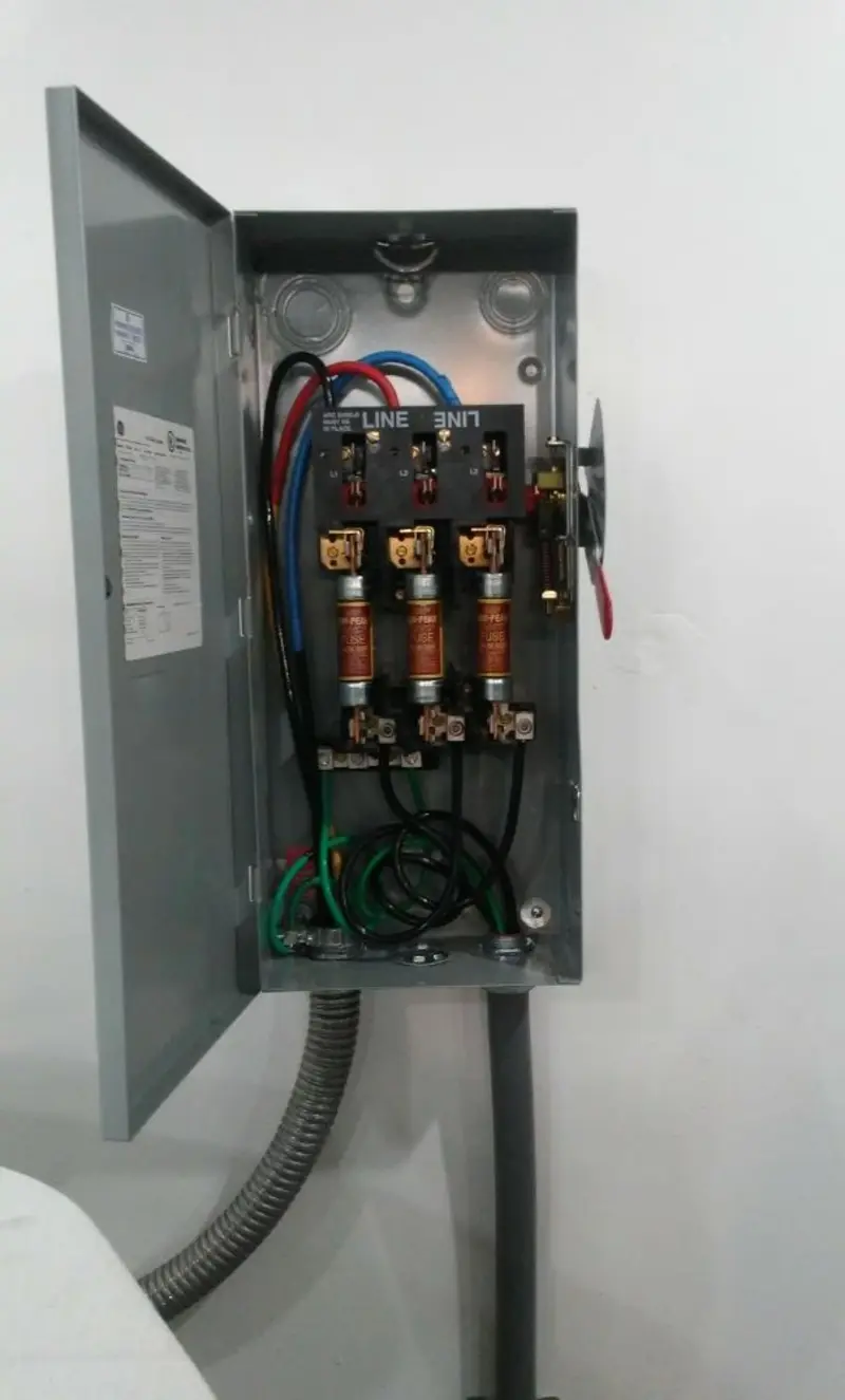 Three-phase disconnect switch installed for Electrical Wiring & Rewiring in Davenport
